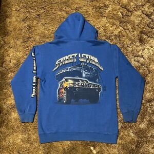 Vintage Y2K Street Lethal Car Hoodie Blue Medium